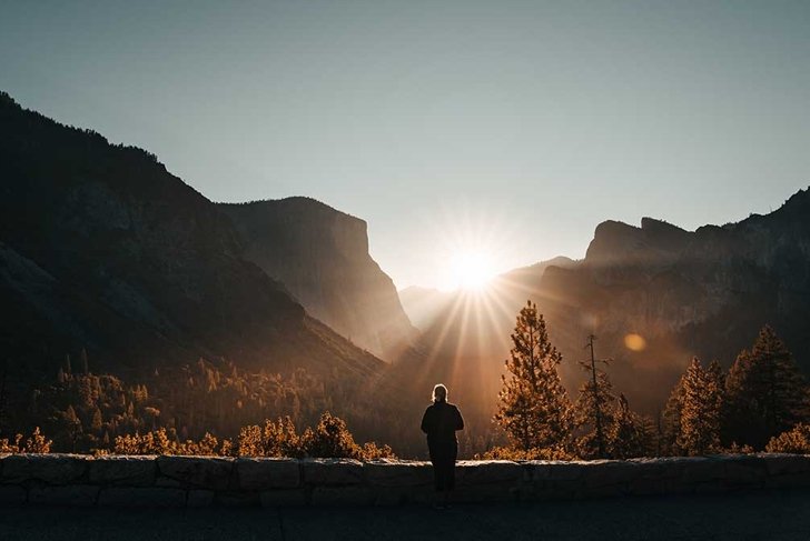 watching sunrise in yosemite Valley California